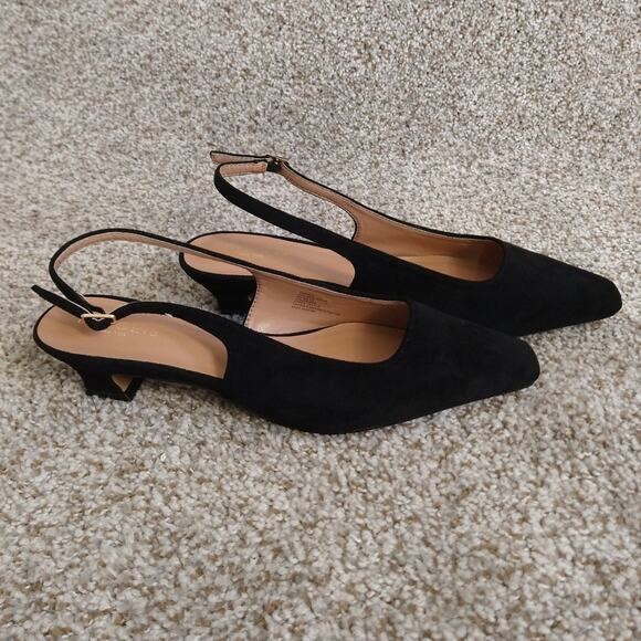 Torgeis Shoes - Torgeis Bernadette Black Slingback Heels Size 8.5